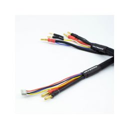 2 x 2S černý nabíj. kabel G4/G5 v černé ochranné punčoše - dlouhý 600mm - (4mm, 3-pin XH) - 4