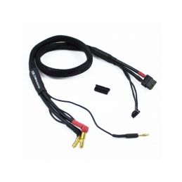 2S černý nabíjecí kabel G4/G5 v černé ochranné punčoše - dlouhý 600mm - (XT60, 3-pin XH) - 1