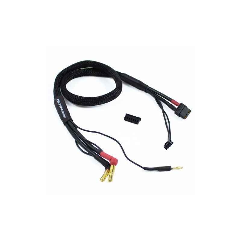 2S černý nabíjecí kabel G4/G5 v černé ochranné punčoše - dlouhý 600mm - (XT60, 3-pin XH) - 1