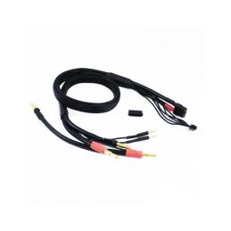 2 x 2S černý nabíj. kabel G4/G5 v černé ochranné punčoše - dlouhý 600mm-(XT60, 3-pin XH) - 1