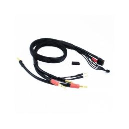 2 x 2S černý nabíj. kabel G4/G5 v černé ochranné punčoše - dlouhý 600mm-(XT60, 3-pin XH) - 1