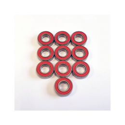 SWORKz kuličkové ložiska s červenou gum. prachovkou 8x16x5mm, 10 ks. - 2