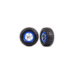 Traxxas kolo 2.2/3.0", disk SCT chromovaný/modrý, pneu KM2 (2) (2WD přední) - 1