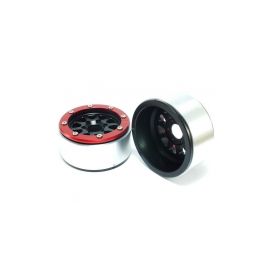 Kovové Beadlock CNC disky Absima Metsafil 1.9 Gear Black/Red, 2ks - 4