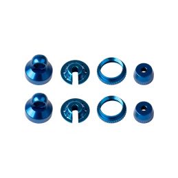 FT hliníkové díly olejových tlumičů, čepičky, podložky, kroužky, modré, 2+2+2+2 ks. - 1