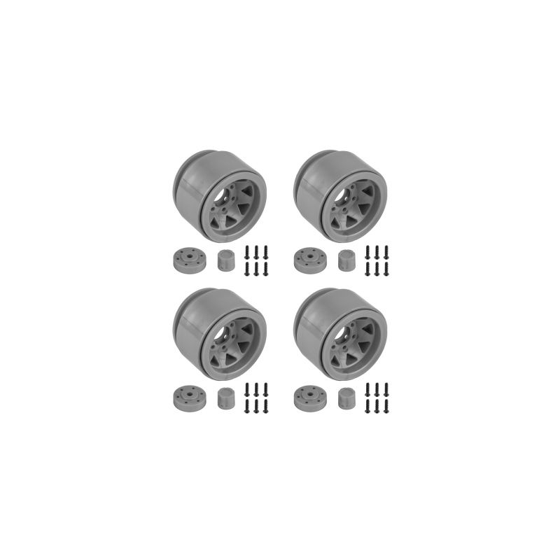 Enduro plastovéTrigon Beadlock disky, 1.55, stříbrné, 4 ks. - 1