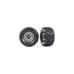 Traxxas kolo 3.8", pneu Sledgehammer, disk černý s šedou poklicí (2) - 1
