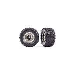 Traxxas kolo 3.8", pneu Sledgehammer, disk černě chromovaný s poklicí (2) - 1