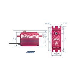 MIBO Drift King Alu Red LP Programmable (RWD Drift Spec/33.0kg/8.4V) Brushless Servo - 3