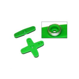 Plastové páky sada pro JR / SANWA / KO zelené (2ks.) - s alu kroužkem - 1