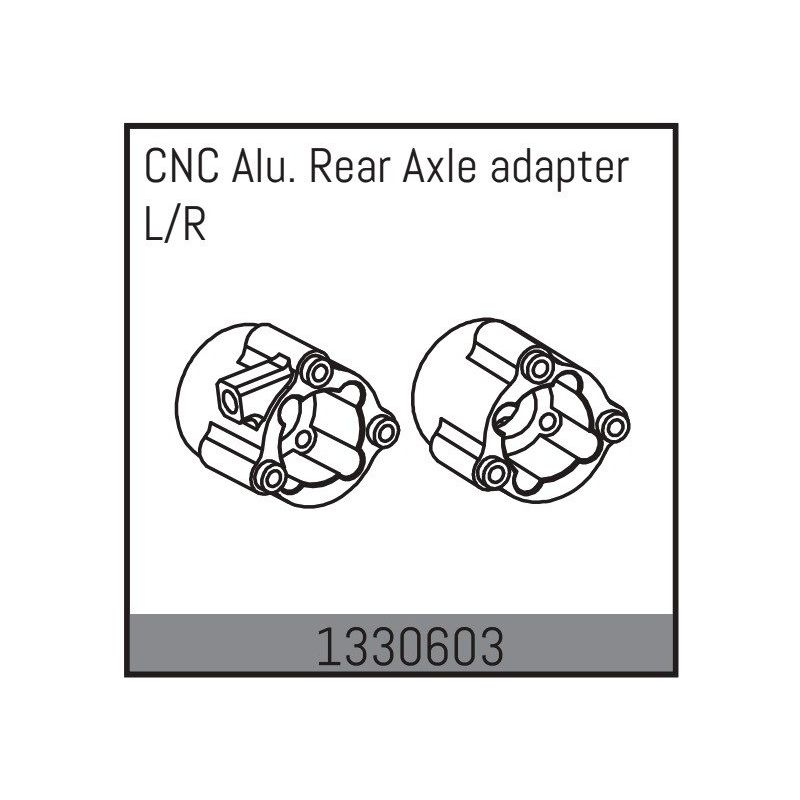 1330603 - CNC Alu Rear Axle Adapter L/R Absima Yucatan - 1