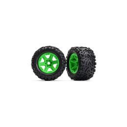 Traxxas kolo 3.8", disk zelený, pneu Talon EXT (pár) - 1