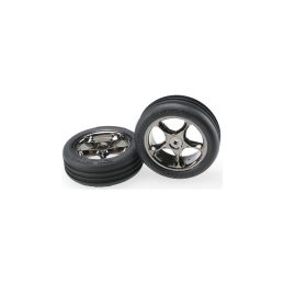 Traxxas kolo 2.2", disk Tracer černý chrom, pneu Ribbed (2) - 1