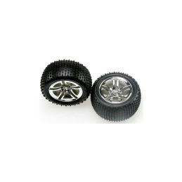 Traxxas kolo 2.8", Twin-Spoke stříbrný disk, pneu Alias (2) - 1