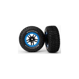 Traxxas kolo 2.2/3.0", disk SCT Split-Spoke černý-modrý, pneu KM2 (2) - 1