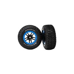 Traxxas kolo 2.2/3.0", disk SCT Split-Spoke černý-modrý, pneu KM2 (2) (2WD přední) - 1