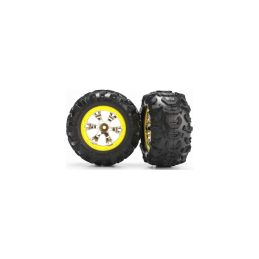 Traxxas kolo 2.2", disk Geode chrom-žlutý, pneu Canyon AT (pár) - 1