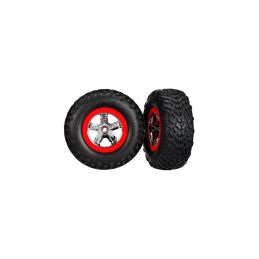 Traxxas kolo 2.2/3.0", disk SCT stříbrný-červený, pneu SCT S1 (2) - 1