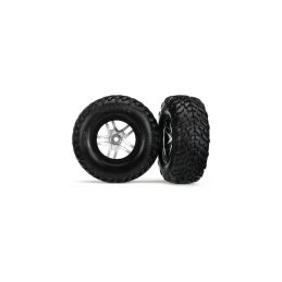 Traxxas kolo 2.2/3.0", disk SCT Split-Spoke saténový-černý, pneu SCT (2) - 1