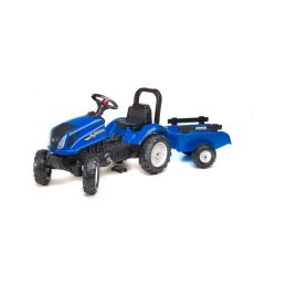 FALK - Šlapací traktor New Holland T6 s vlečkou modrý - 1