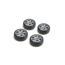 CARTEN nalepené slick gumy 26mm na stříbrných 6 papr. diskách, 0mm OFFset, 4 ks. - 1