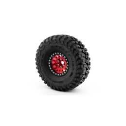 1.9'' Hliníkové beadlock disky pro 1/10 crawler/expedice červené - 2 ks - 3