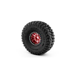 1.9'' Hliníkové beadlock disky pro 1/10 crawler/expedice červené - 2 ks - 3