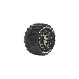 MT-CYCLONE SOFT 1/10 1/2 offset 12mm hex Black Chrome Bead-Lock Rims, 2 ks - 1