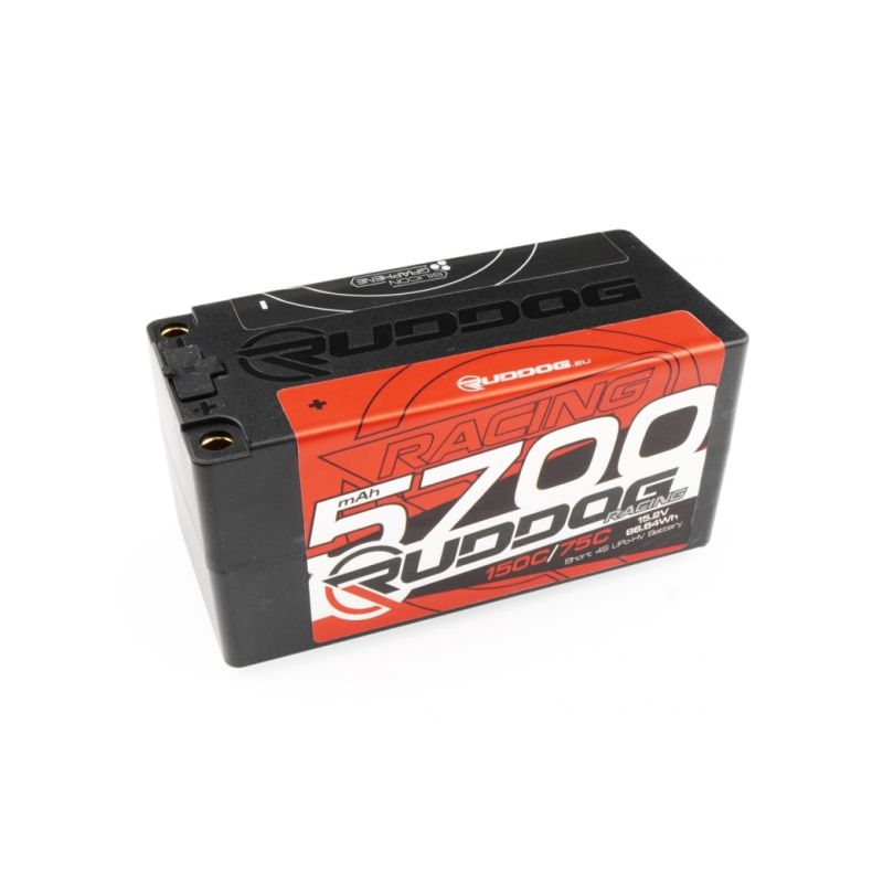 RUDDOG Racing Hi-Volt 5700mAh 150C/75C 15.2V Short 4S LiPo-HV Battery - 1