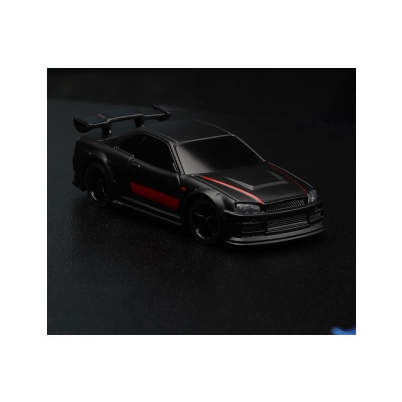 1/76 C74 On-Road RC Car RTR (černá s červeným pruhem) - 1