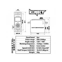 KONECT 21 kg WATERPROOF Digital servo (21kg-0,16s/60°) - 2