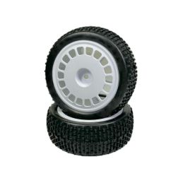 Absima buggy pneu Mini Block včetně disku 1:10 přední, bílé, 2ks - 1