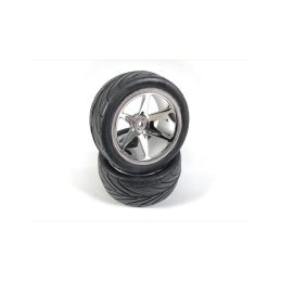 Silniční pneu pro buggy 1:10 včetně disků, 2ks, chrom, zadní - 1