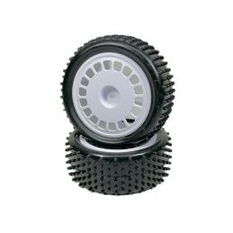 Absima buggy pneu Mini Pin včetně disku 1:10 přední, bílé, 2ks - 1