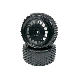 Absima buggy pneu Mini Pin včetně disku 1:10 zadní, černé, 2ks - 1