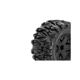 TERRAMAX 140/73mm nalepené gumy, černé disky s 12mm šestihranem, 2 ks. - 2