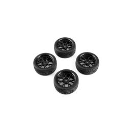 Spec T CS Wheel Offset 3 Black w/Tire 4ks pro 1/10 Silniční - 2