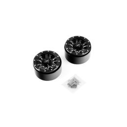 2.2 Aluminum CNC 12 Spoke Beadlock Wheel 2ks, Černé - 2