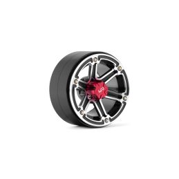2.2 Aluminum CNC 6 Spoke Beadlock Wheel 2ks, Černé - 1