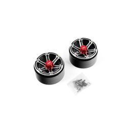 2.2 Aluminum CNC 6 Spoke Beadlock Wheel 2ks, Černé - 2