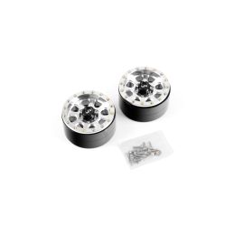 1.9 Aluminum CNC 8 Spoke Beadlock, 2ks Stříbrné - 2