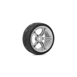 Spec T MS Wheel Offset 3 Silver w/Tire 4ks pro 1/10 Silniční - 1