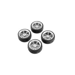 Spec T MS Wheel Offset 3 Silver w/Tire 4ks pro 1/10 Silniční - 2