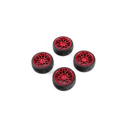 Spec T LS Wheel Offset 3 Red w/Tire 4ks pro 1/10 Silniční - 2