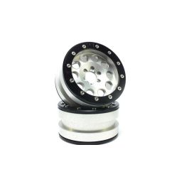 Kovové Beadlock CNC disky Absima Metsafil 2.2 PT-REVOLVER silver/black, 2ks - 1