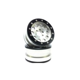 Kovové Beadlock CNC disky Absima Metsafil 2.2 PT-REVOLVER silver/black, 2ks - 2