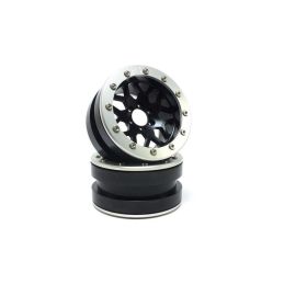 Kovové Beadlock CNC disky Absima Metsafil 2.2 PT-MESH black/silver, 2ks - 1