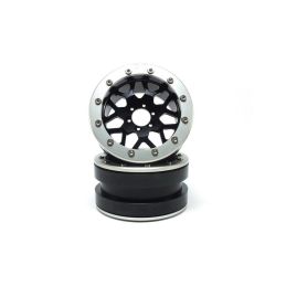 Kovové Beadlock CNC disky Absima Metsafil 2.2 PT-MESH black/silver, 2ks - 2