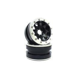 Kovové Beadlock CNC disky Absima Metsafil 2.2 PT-REVOLVER black/silver, 2ks - 1