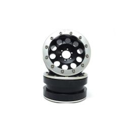 Kovové Beadlock CNC disky Absima Metsafil 2.2 PT-REVOLVER black/silver, 2ks - 2